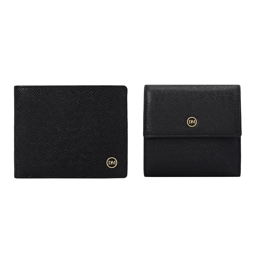 Saffiano Leather His & Her Gift Set - Black