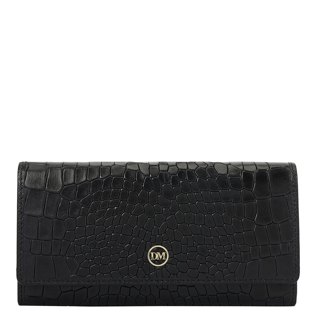 Croco-Texture Leather His & Her Gift Set - Black