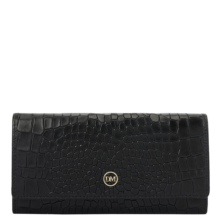 Croco-Texture Leather His & Her Gift Set - Black