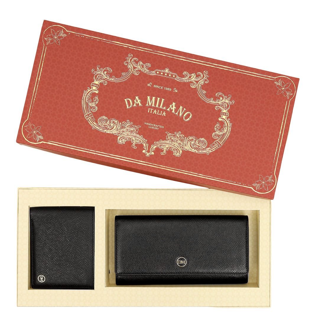 Saffiano Leather His & Her Gift Set - Black