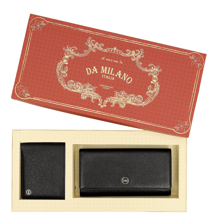 Saffiano Leather His & Her Gift Set - Black