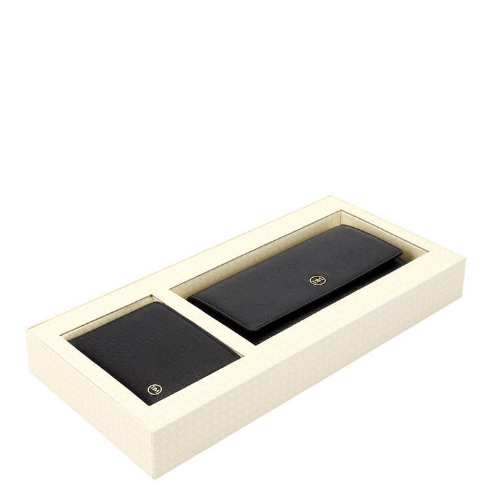 Saffiano Leather His & Her Gift Set - Black