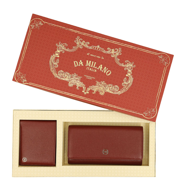 Saffiano Leather His & Her Gift Set - Cherry