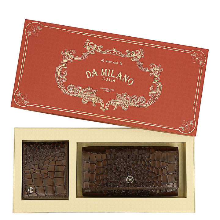 Saffinao Leather His & Her Gift Set - Walnut