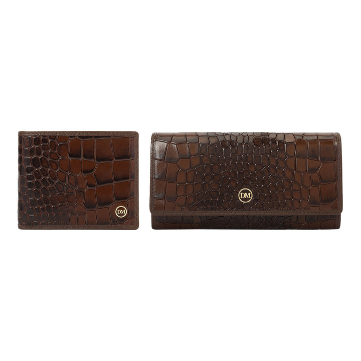 Saffinao Leather His & Her Gift Set - Walnut