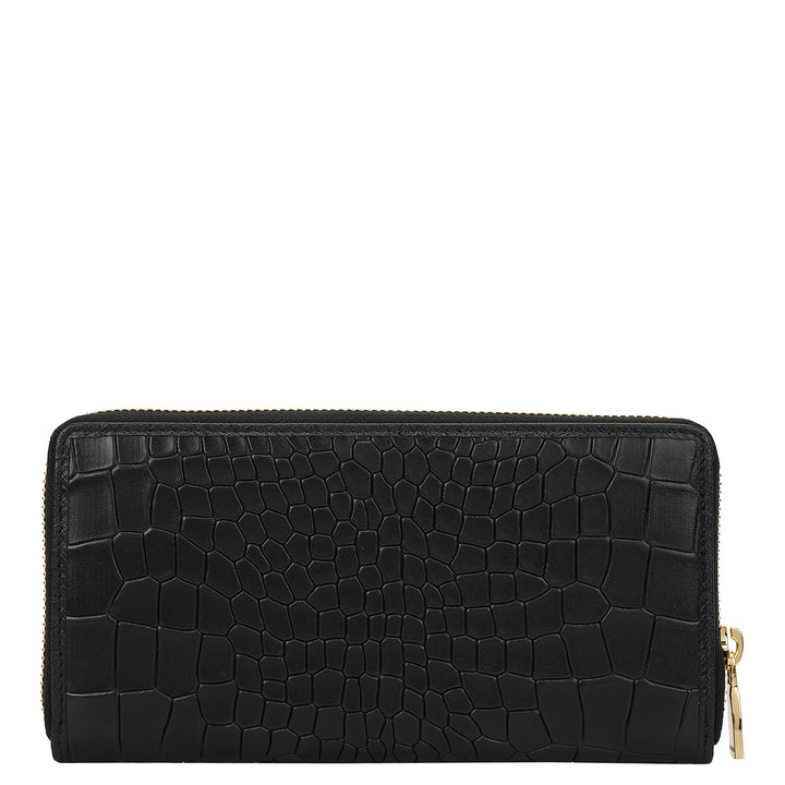Croco- Textured Leather His & Her Gift Set - Black