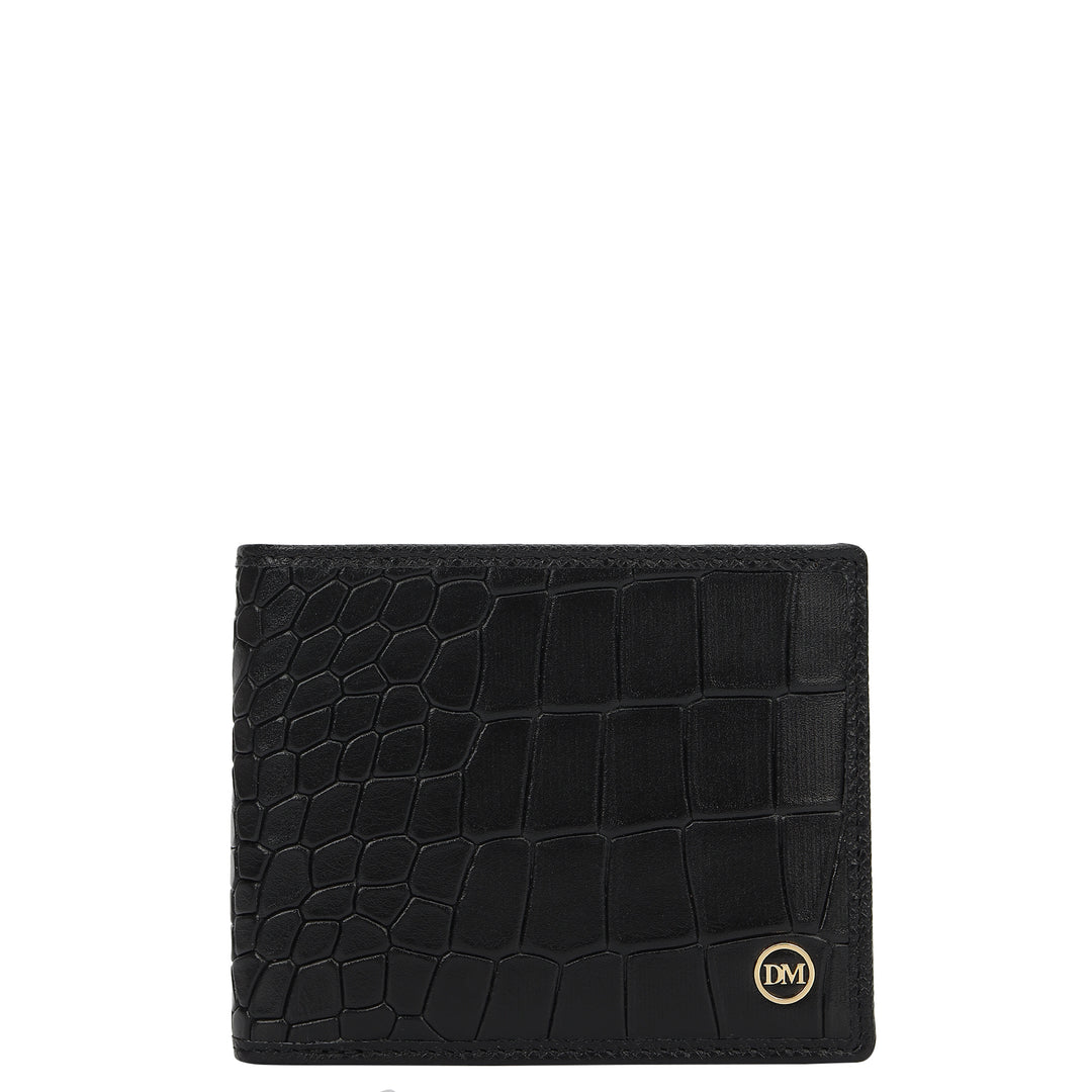 Croco- Textured Leather His & Her Gift Set - Black