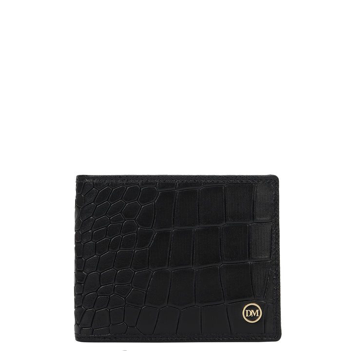 Croco- Textured Leather His & Her Gift Set - Black