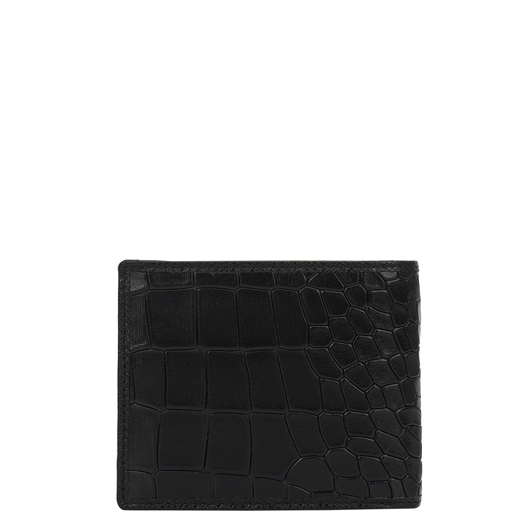 Croco- Textured Leather His & Her Gift Set - Black