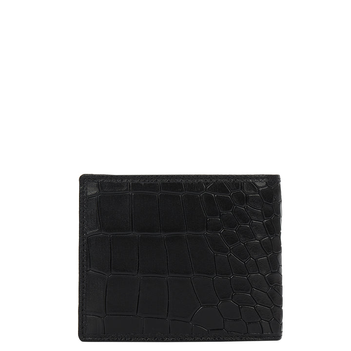 Croco- Textured Leather His & Her Gift Set - Black
