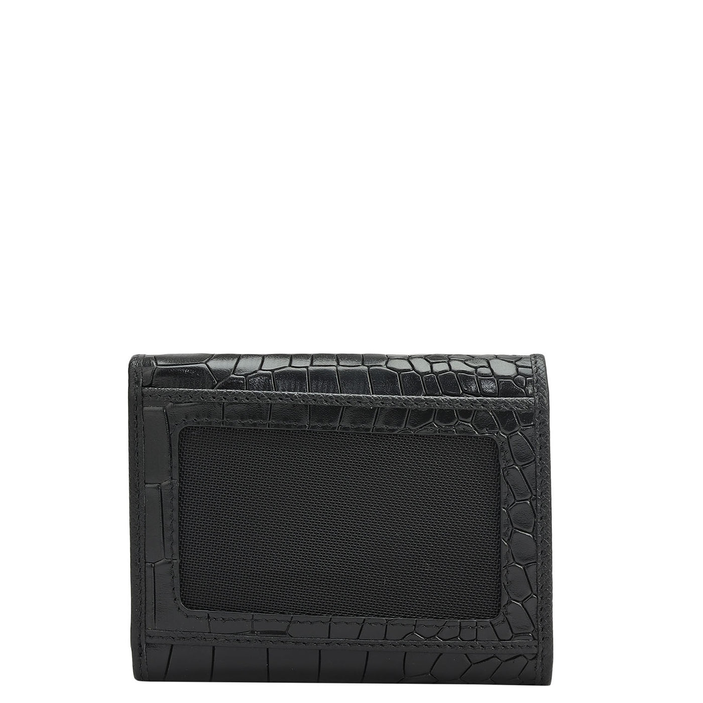Black Plain Croco Ladies Wallet & Belt Gift Set