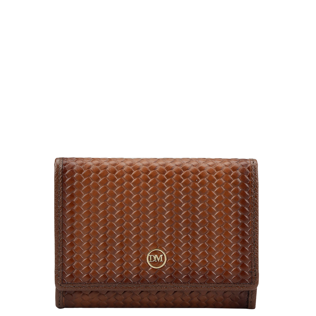 Chocolate Cognac Franzy Mat-Emboss Leather Mens Wallet & Card Case Gift Set