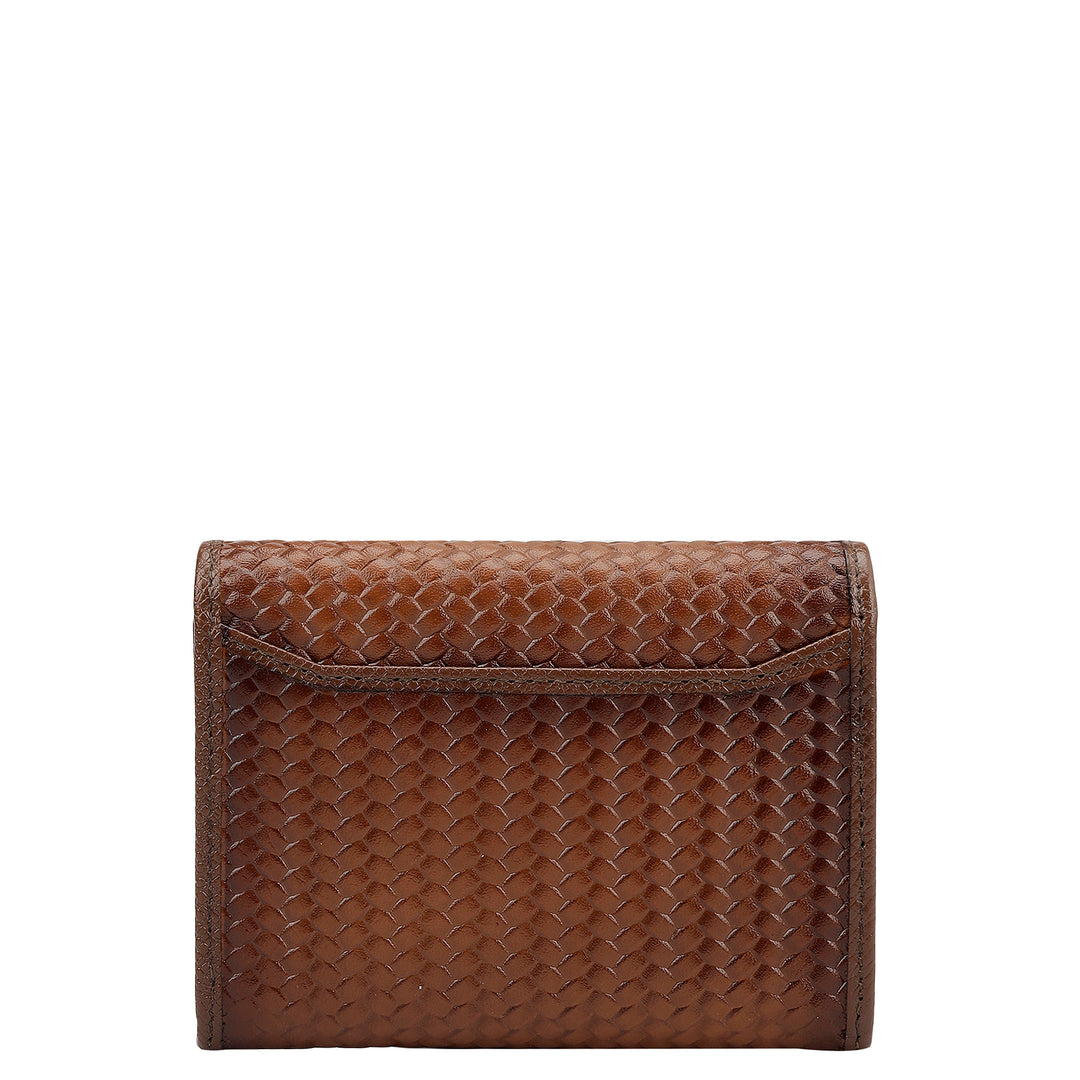 Chocolate Cognac Franzy Mat-Emboss Leather Mens Wallet & Card Case Gift Set