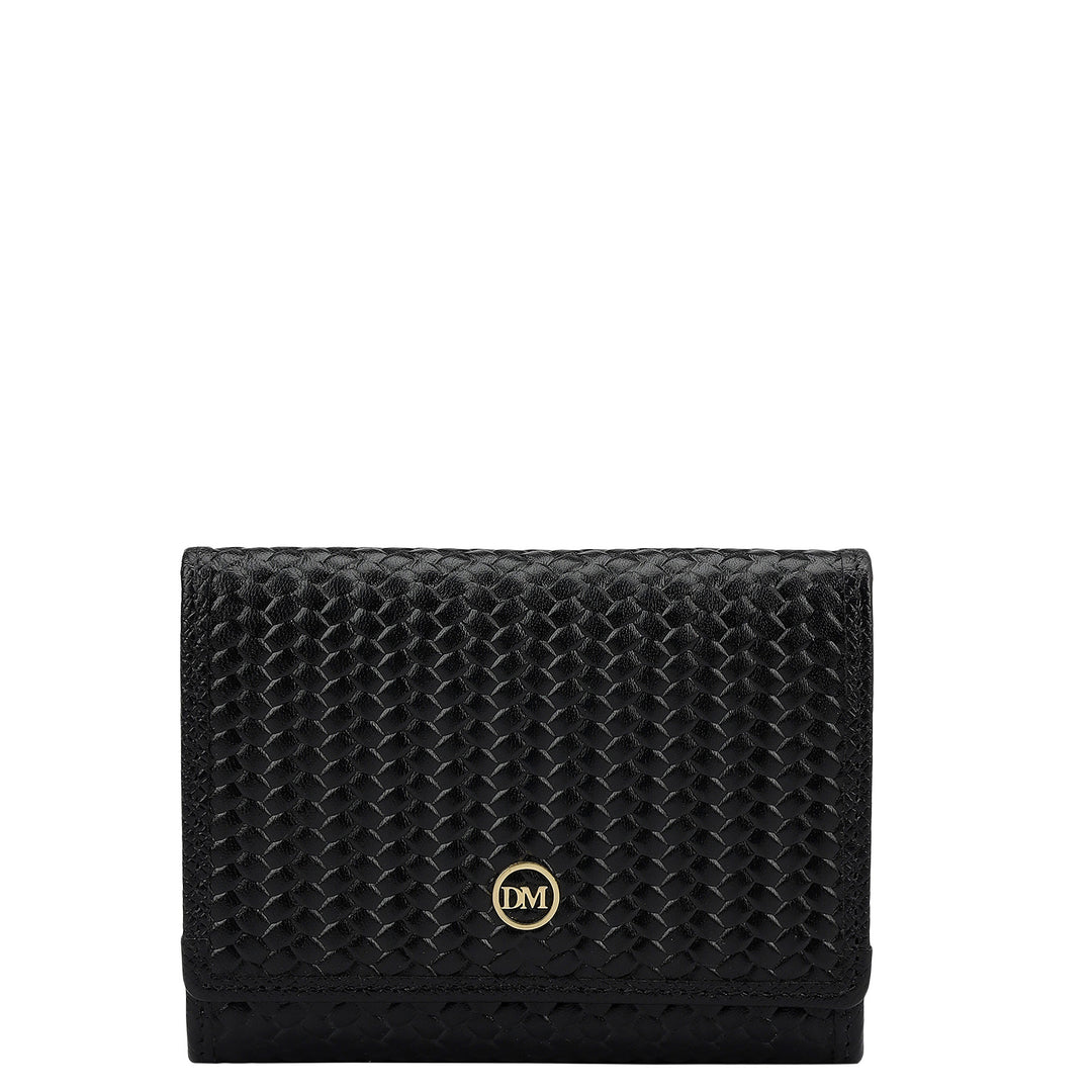 Black Franzy Mat-Emboss Leather Mens Wallet & Card Case Gift Set
