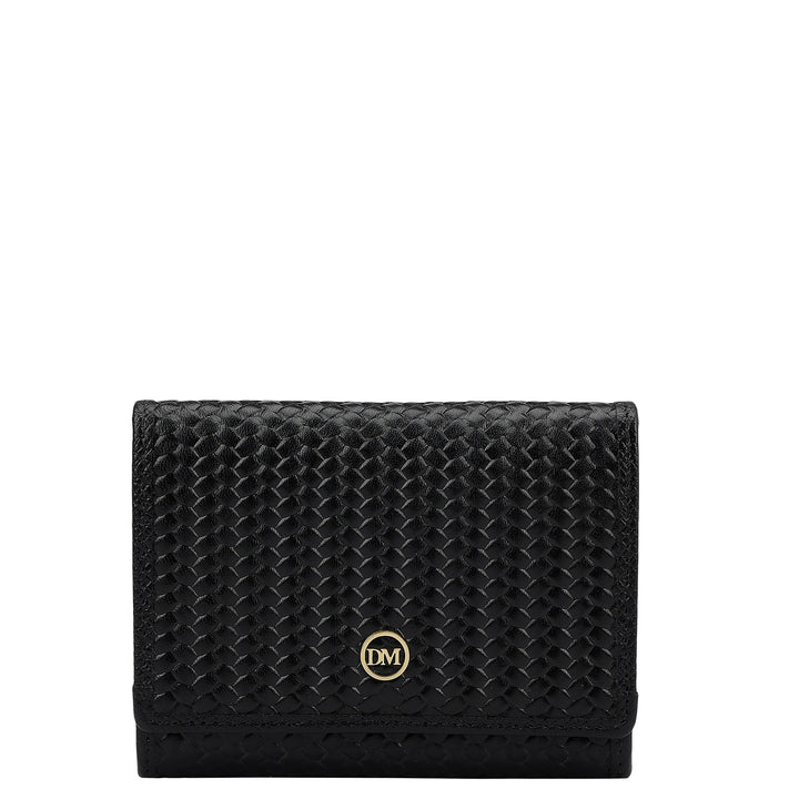 Black Franzy Mat-Emboss Leather Mens Wallet & Card Case Gift Set