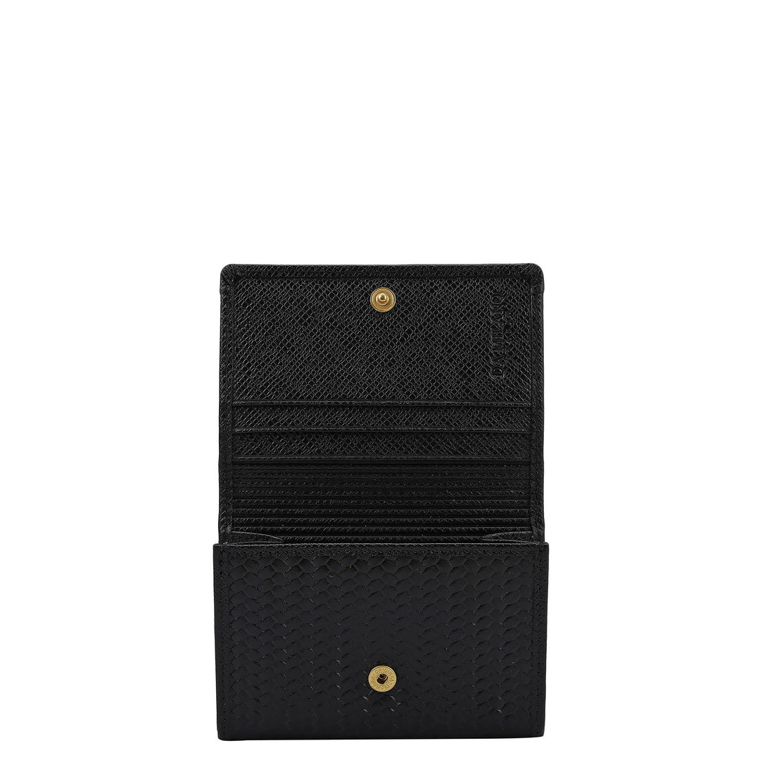 Black Franzy Mat-Emboss Leather Mens Wallet & Card Case Gift Set