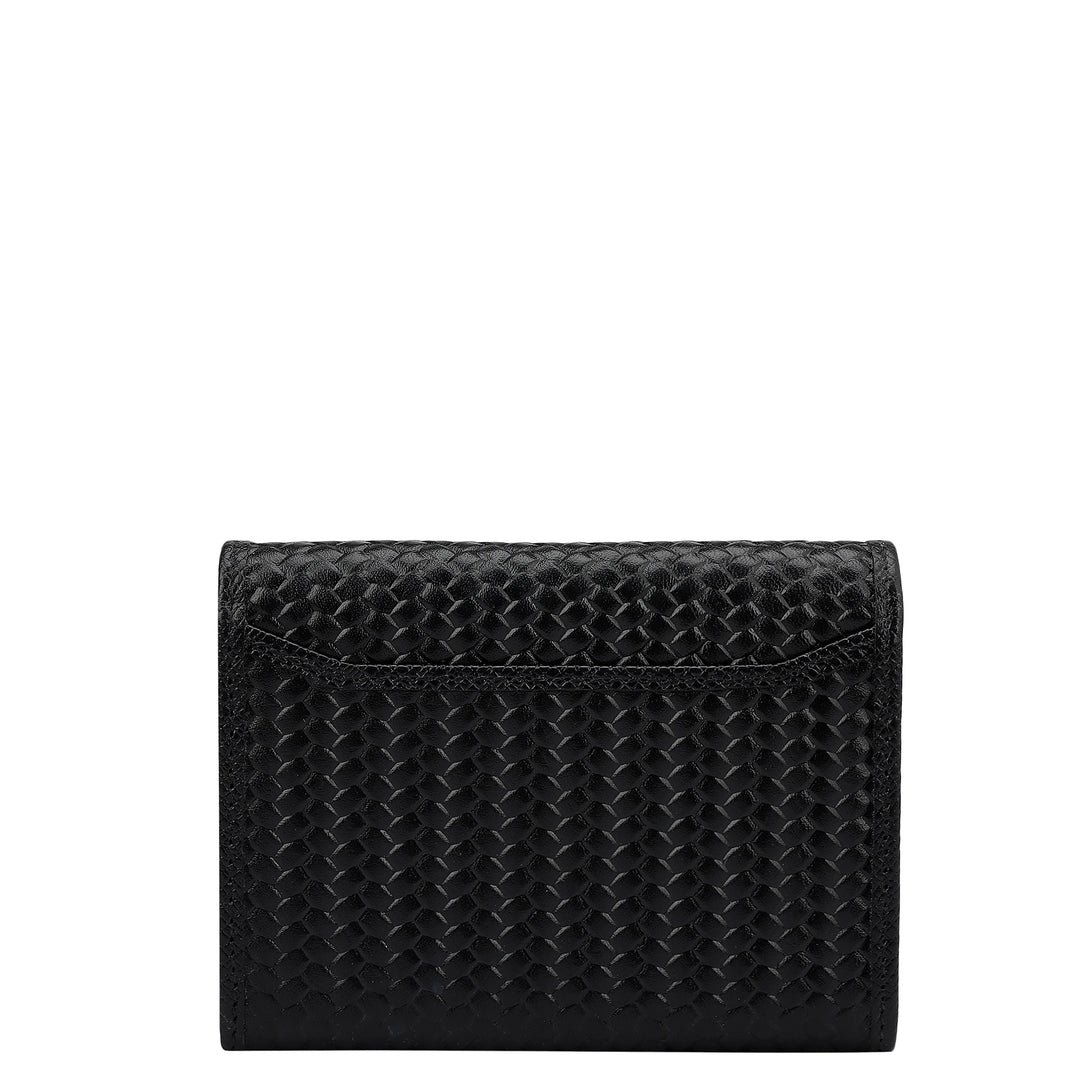 Black Franzy Mat-Emboss Leather Mens Wallet & Card Case Gift Set