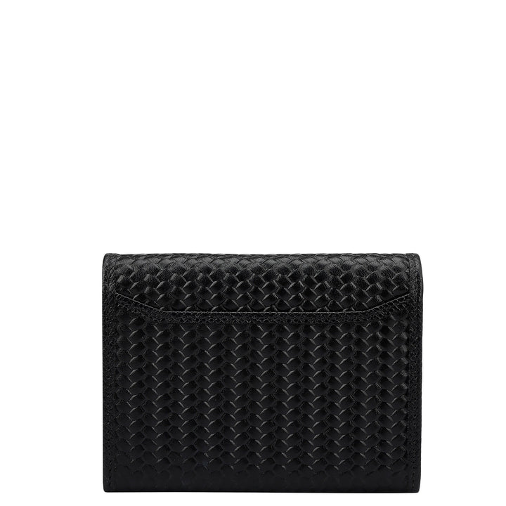 Black Franzy Mat-Emboss Leather Mens Wallet & Card Case Gift Set