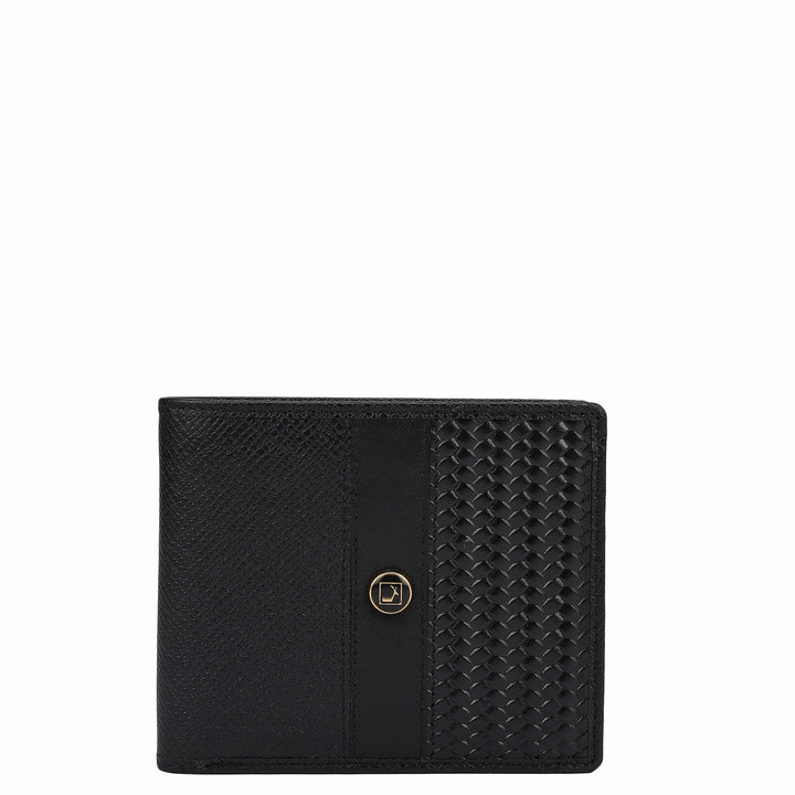 Black Franzy Mat-Emboss Leather Mens Wallet & Card Case Gift Set