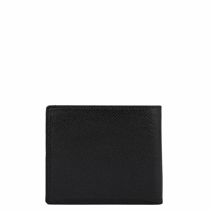 Black Franzy Mat-Emboss Leather Mens Wallet & Card Case Gift Set