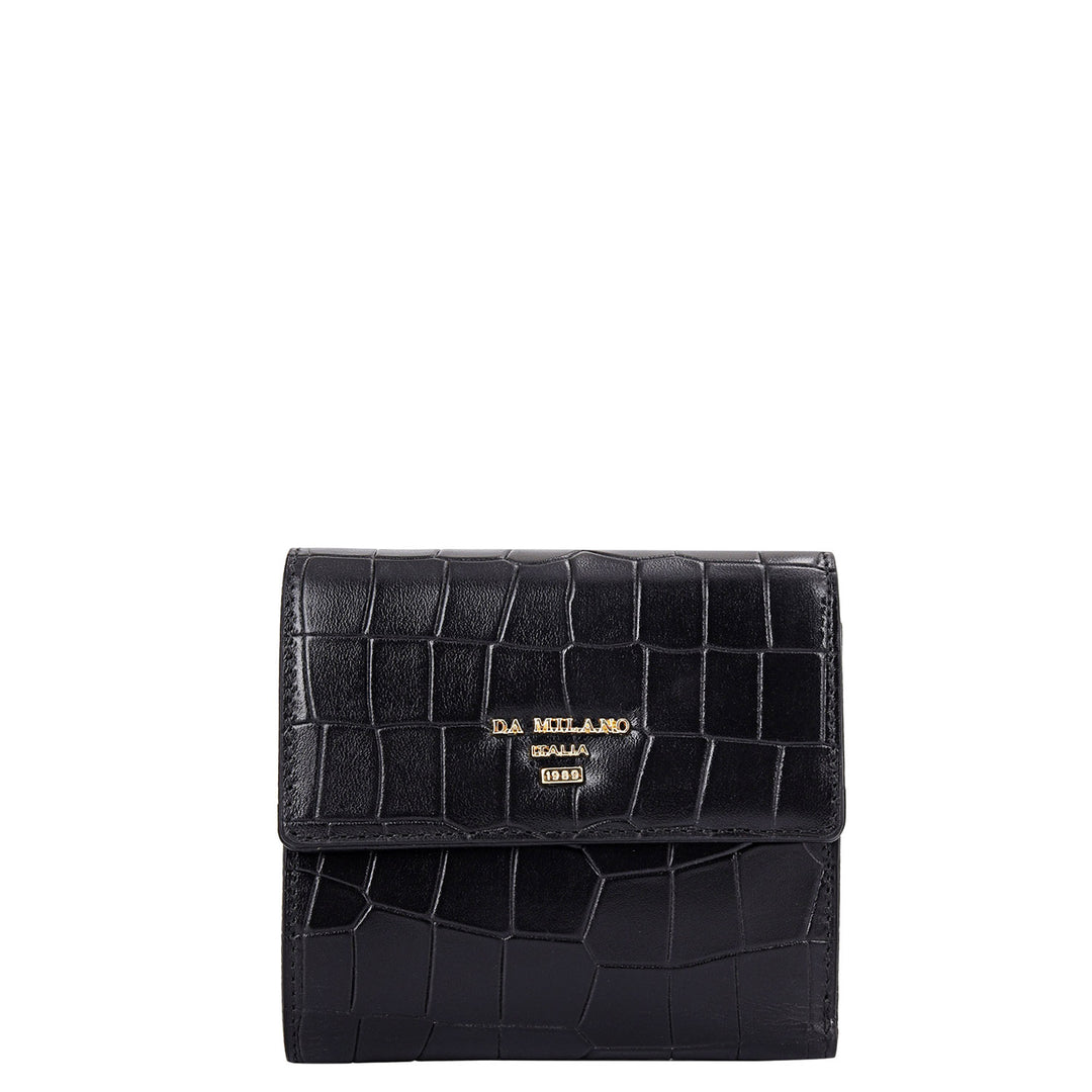 Croco-Textured Leather Women's Gift Set - Black