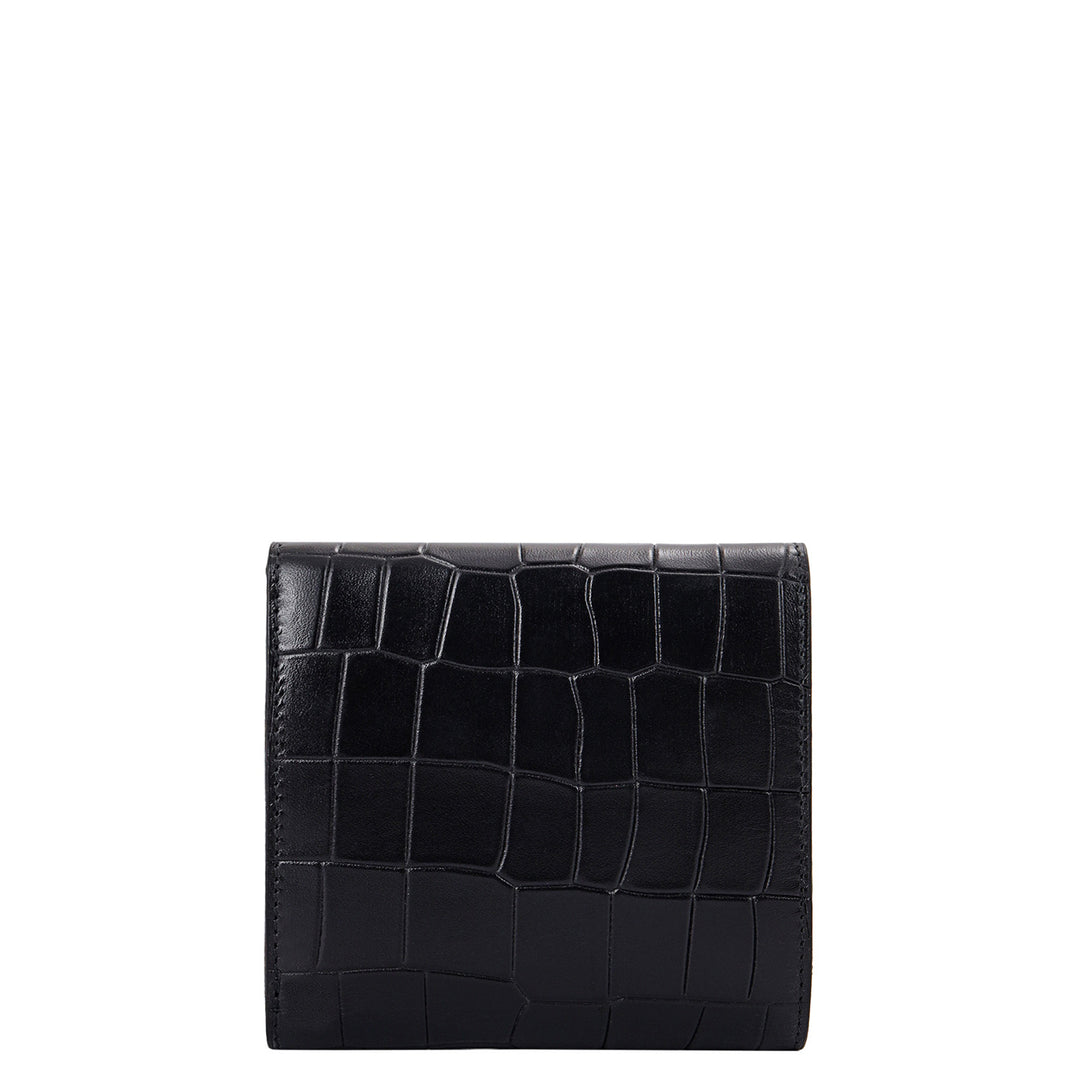 Croco-Textured Leather Women's Gift Set - Black
