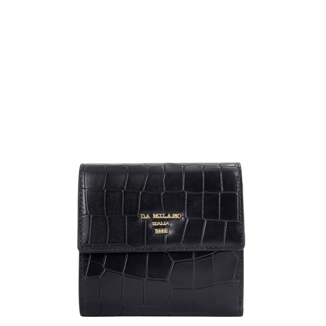 Croco-Textured Leather Women's Gift Set - Black