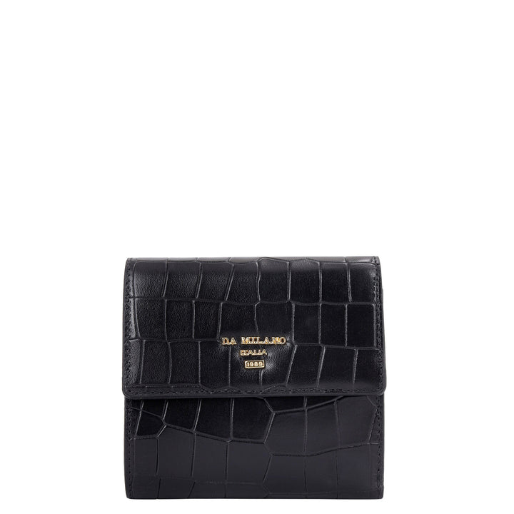 Croco-Textured Leather Women's Gift Set - Black
