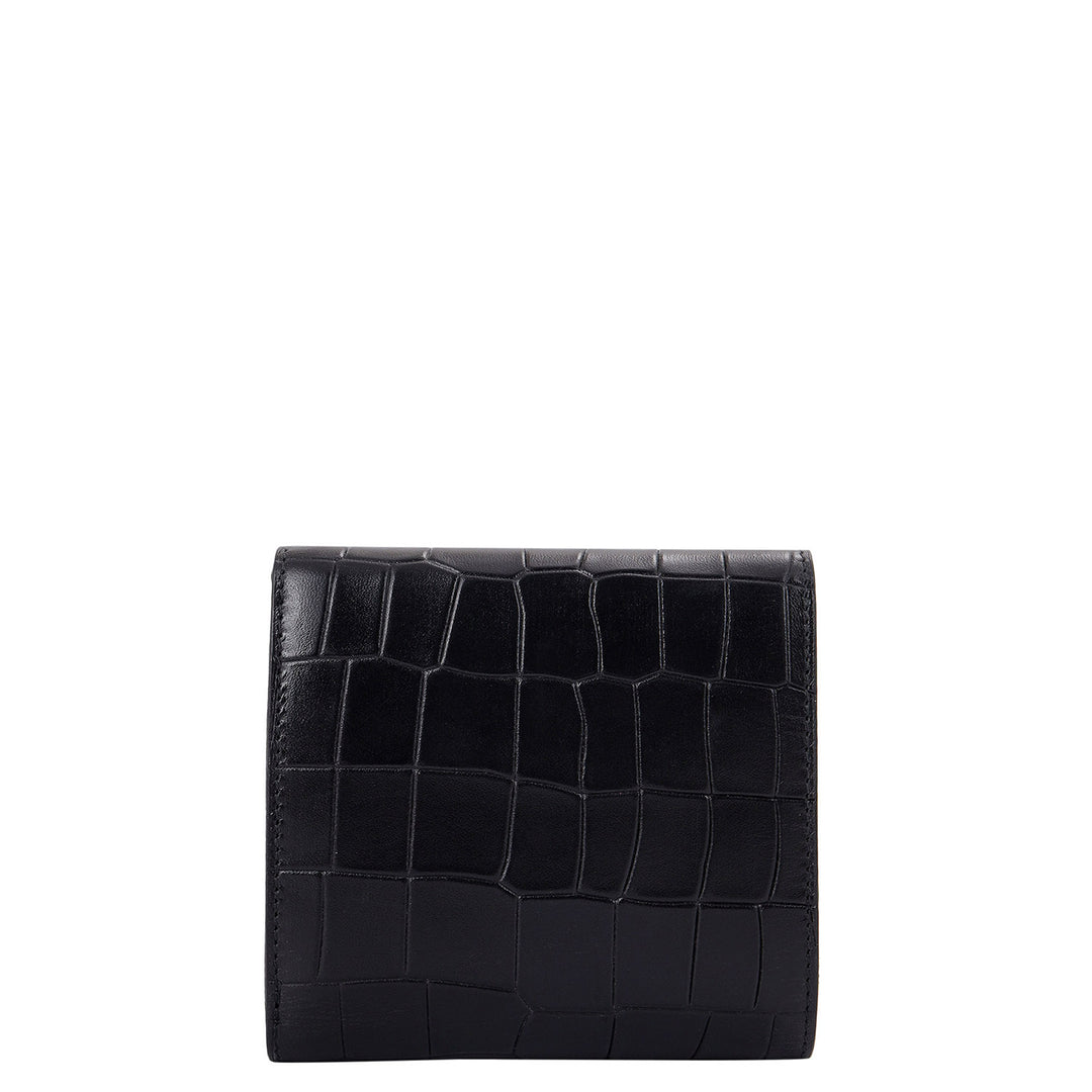 Croco-Textured Leather Women's Gift Set - Black
