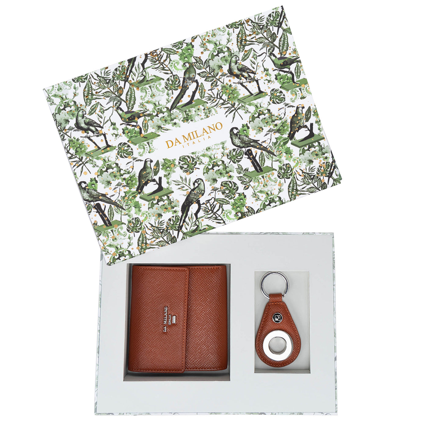 Rust Franzy Leather Ladies Wallet & Keychain Gift Set