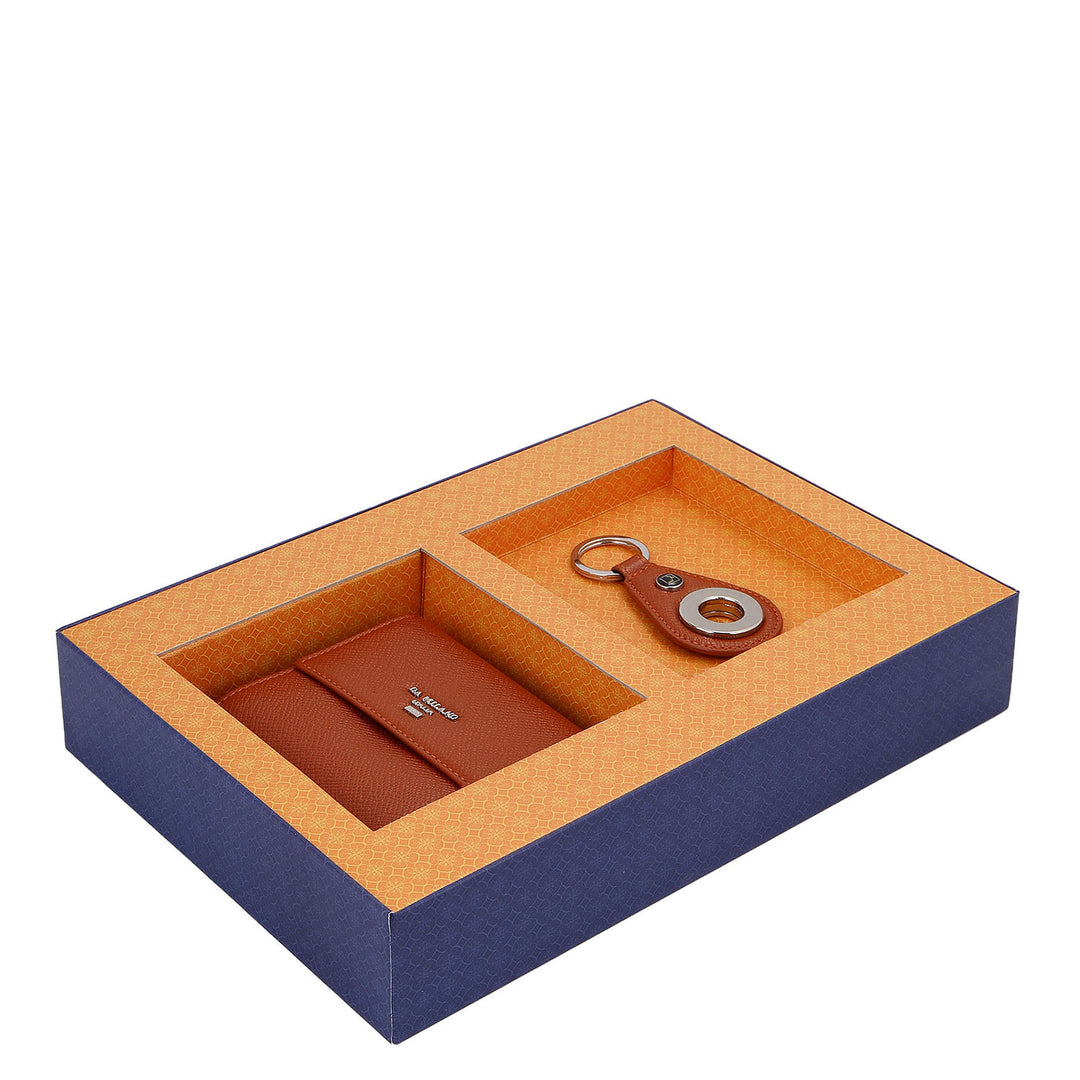 Saffiano Leather Women's Gift Set - Rust