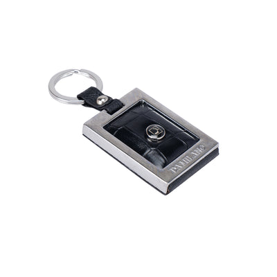Black Croco Leather Mens Wallet & Keychain Gift Set