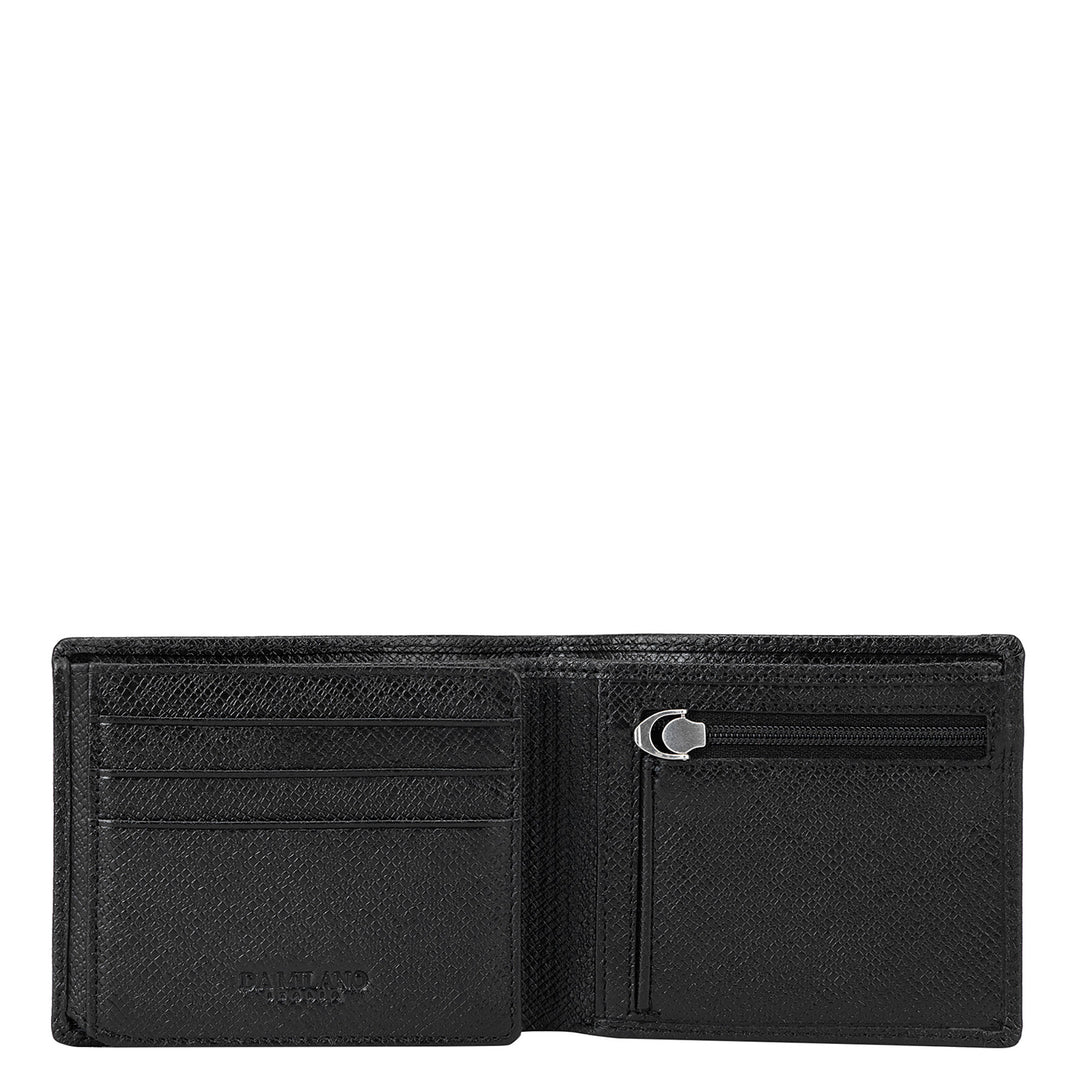 Black Croco Leather Mens Wallet & Keychain Gift Set