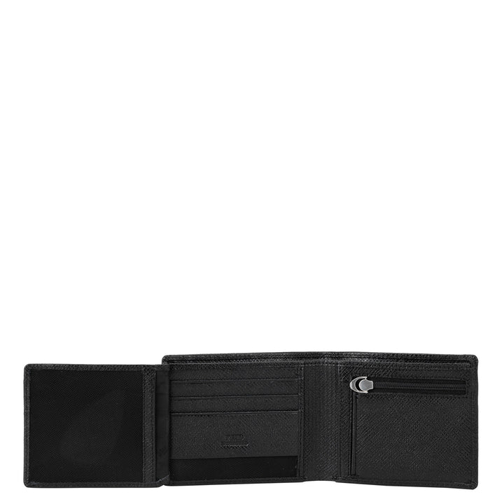 Black Croco Leather Mens Wallet & Keychain Gift Set