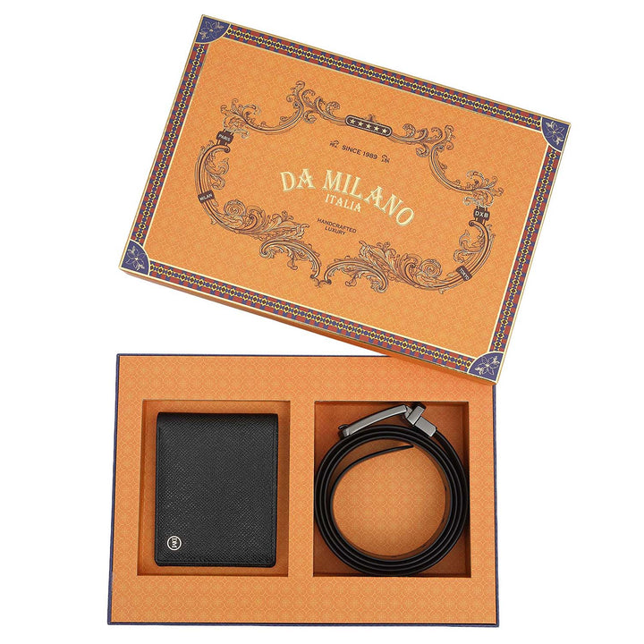 Saffiano Leather Men's Wallet & Belt Gift Set