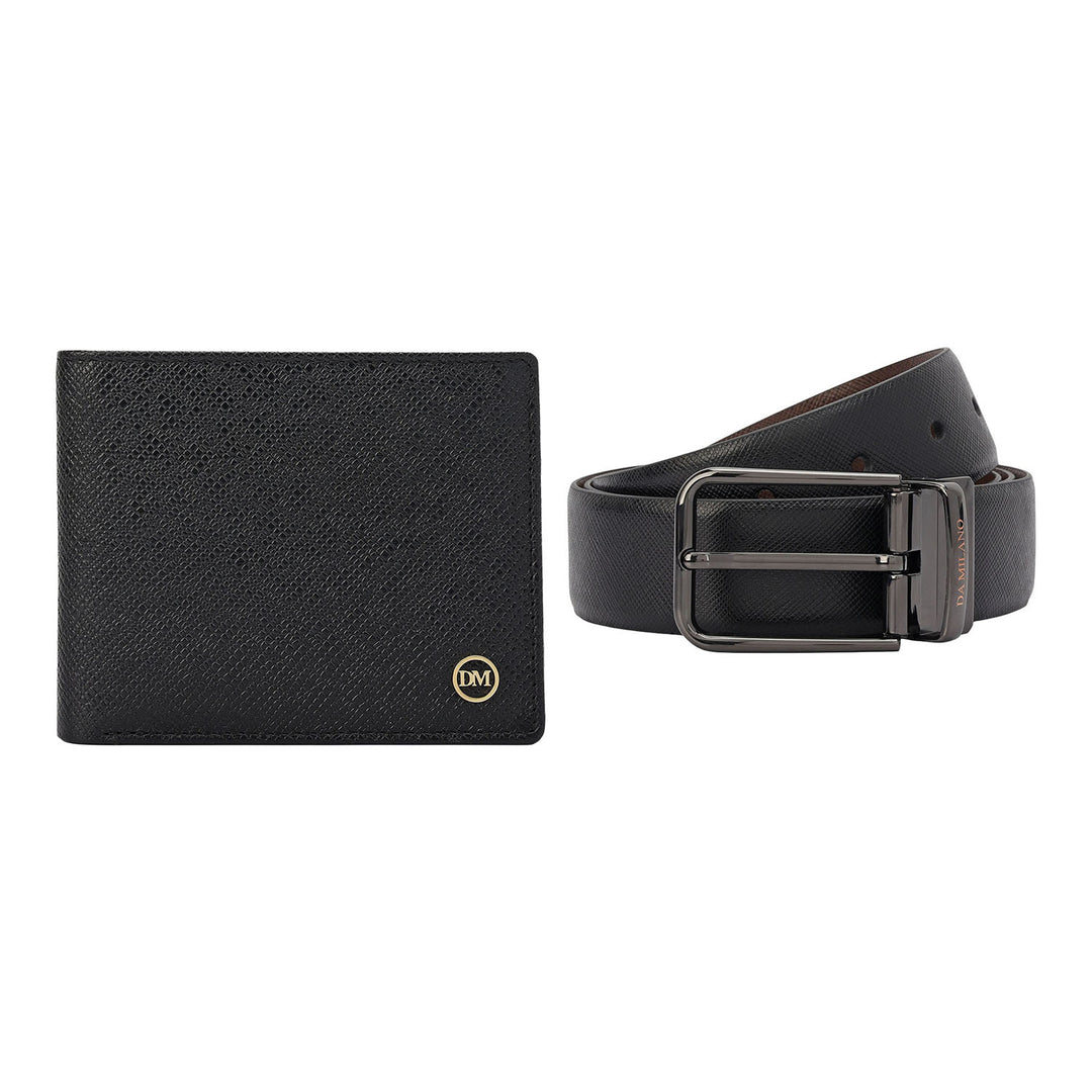 Saffiano Leather Men's Wallet & Belt Gift Set