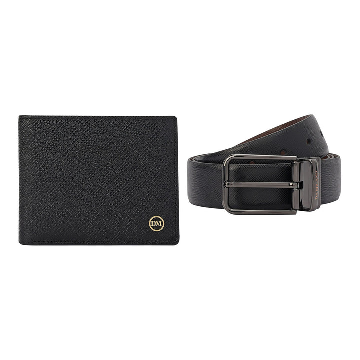 Saffiano Leather Men's Wallet & Belt Gift Set