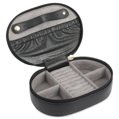 Franzy Leather Jewellery Case - Black