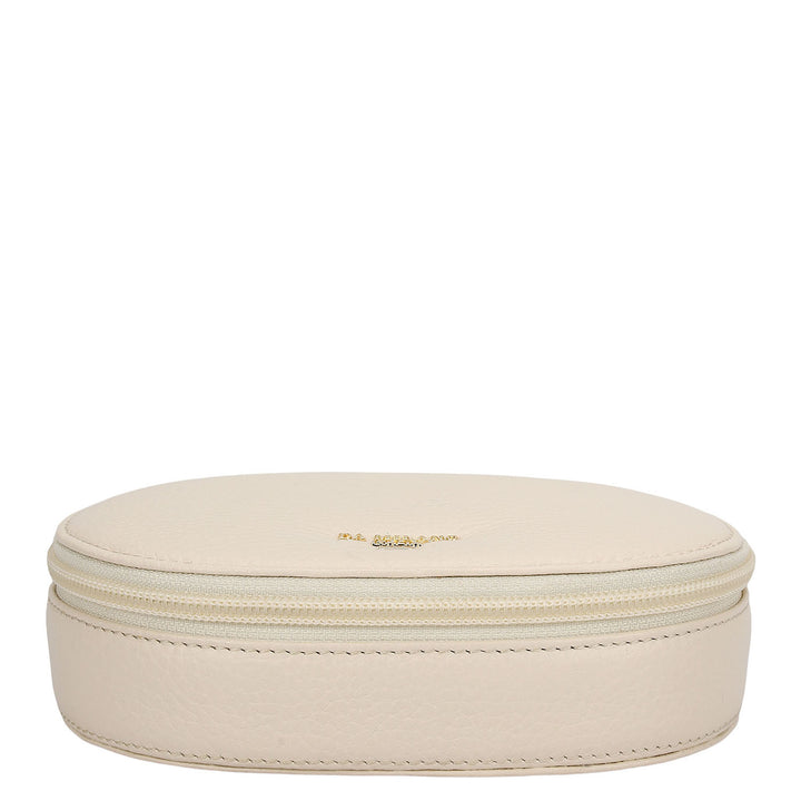 Wax Leather Jewellery Case - Marshmallow