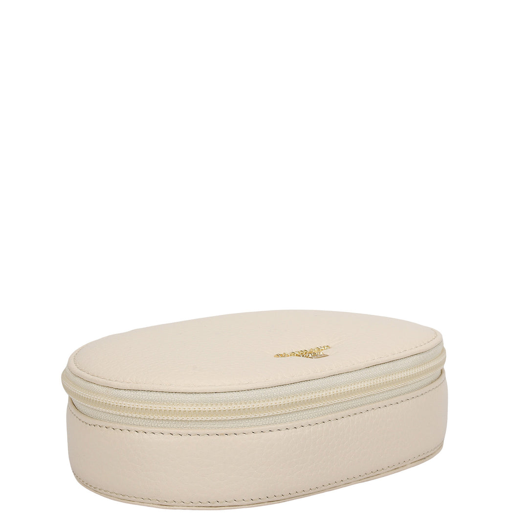 Wax Leather Jewellery Case - Marshmallow