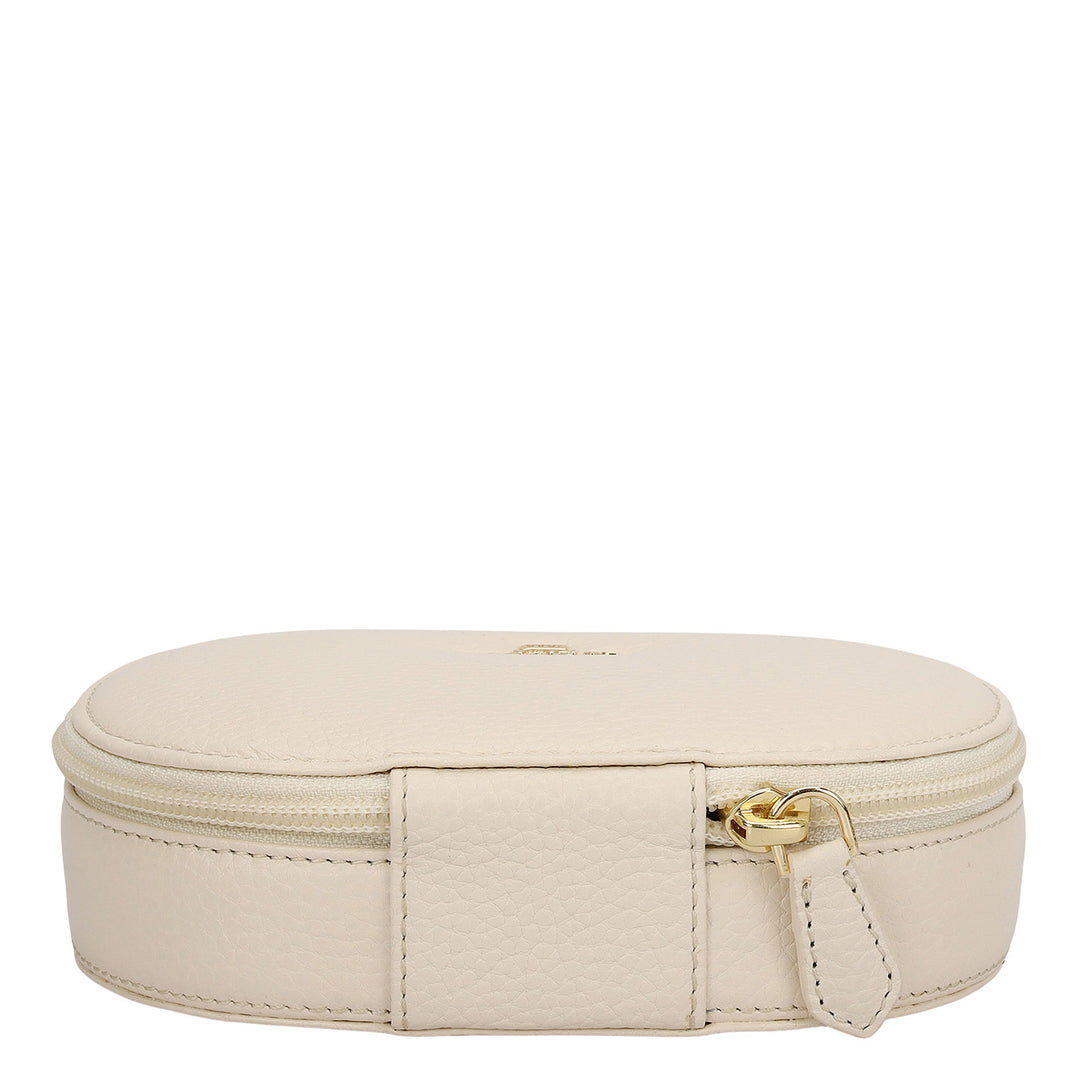 Wax Leather Jewellery Case - Marshmallow