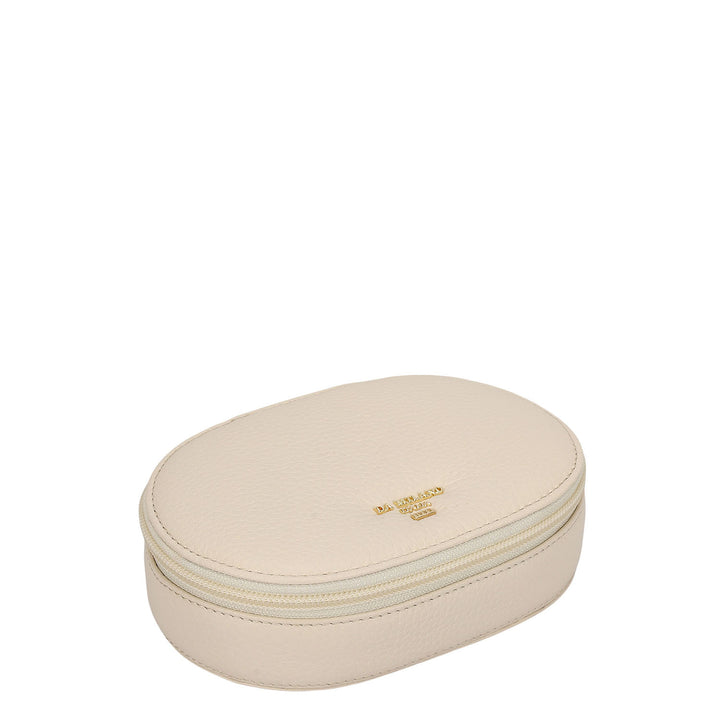 Wax Leather Jewellery Case - Marshmallow