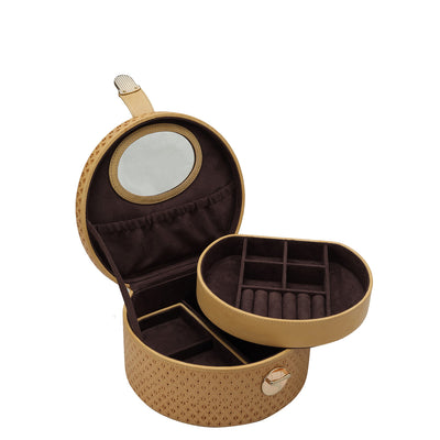Pun Leather Jewellery Case - Beige