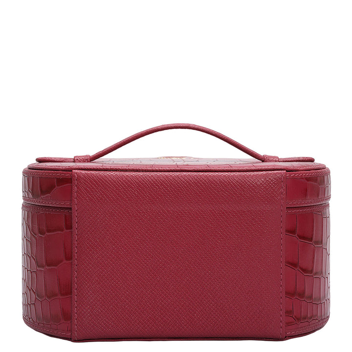 Croco Leather Jewellery Case - Plumberry