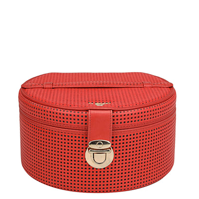 Pun Leather Jewellery Case - Red