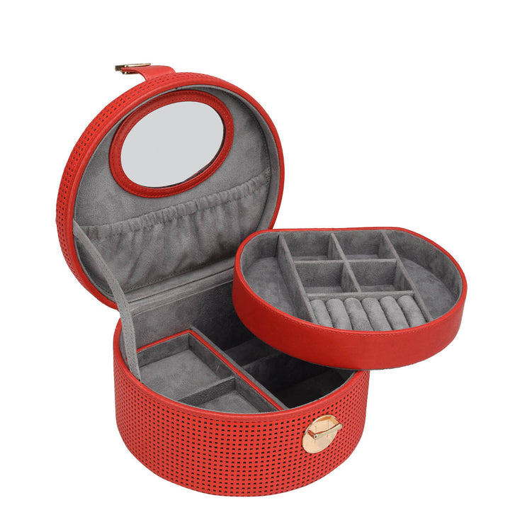 Pun Leather Jewellery Case - Red