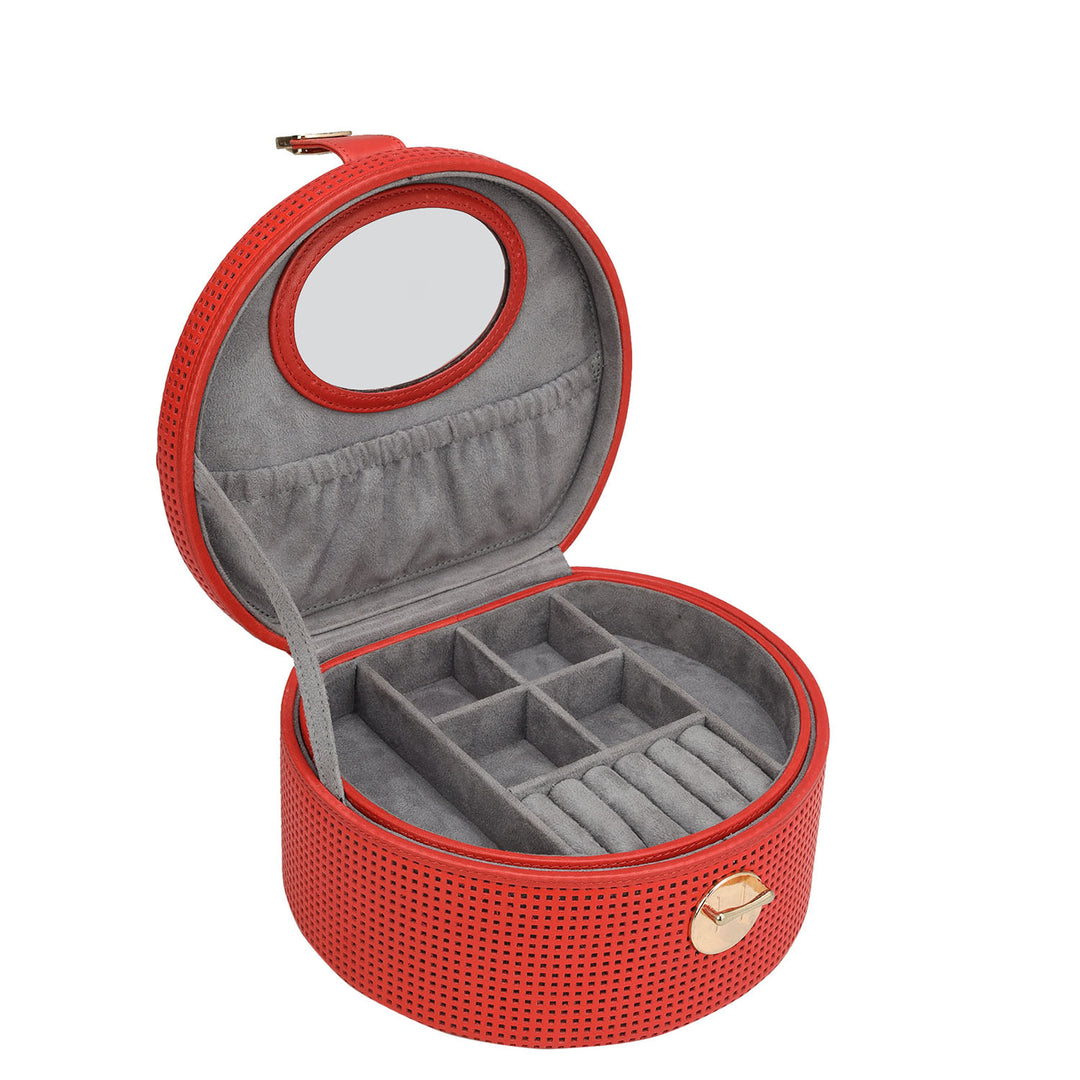 Pun Leather Jewellery Case - Red