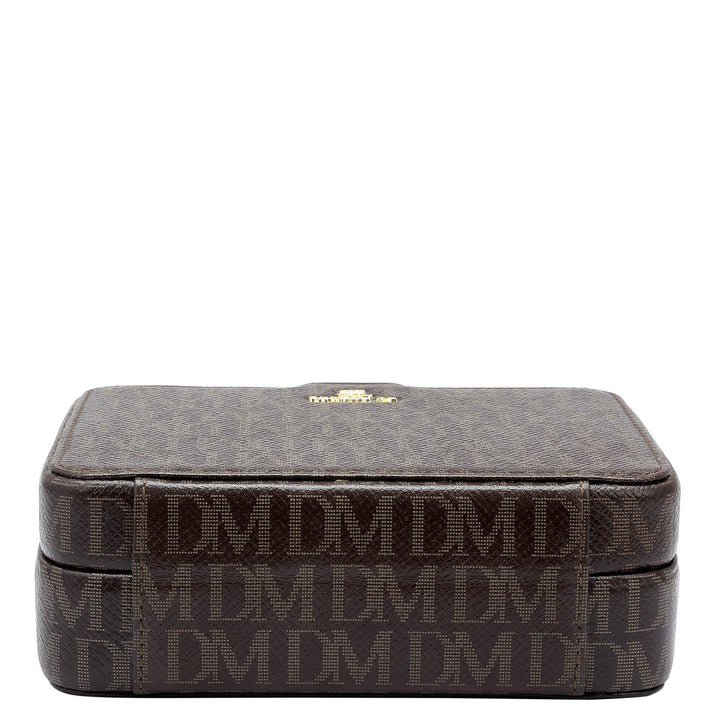 Monogram Franzy Leather Jewellery Case - Chocolate