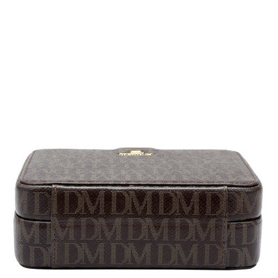 Monogram Franzy Leather Jewellery Case - Chocolate