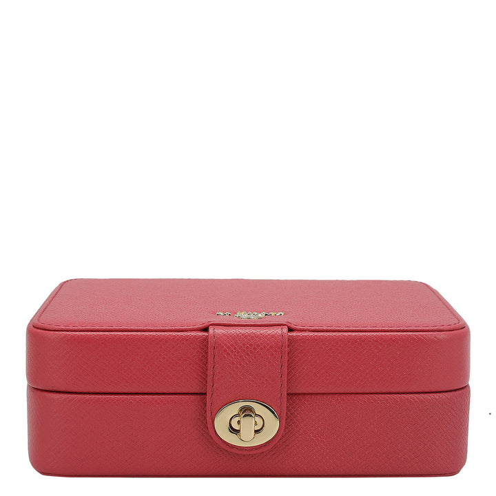 Franzy Leather Jewellery Case - Hot Pink